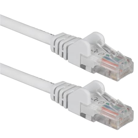 Qvs 100 ft. CAT6 Gigabit Flexible Molded White Patch Cord CC715-100WH